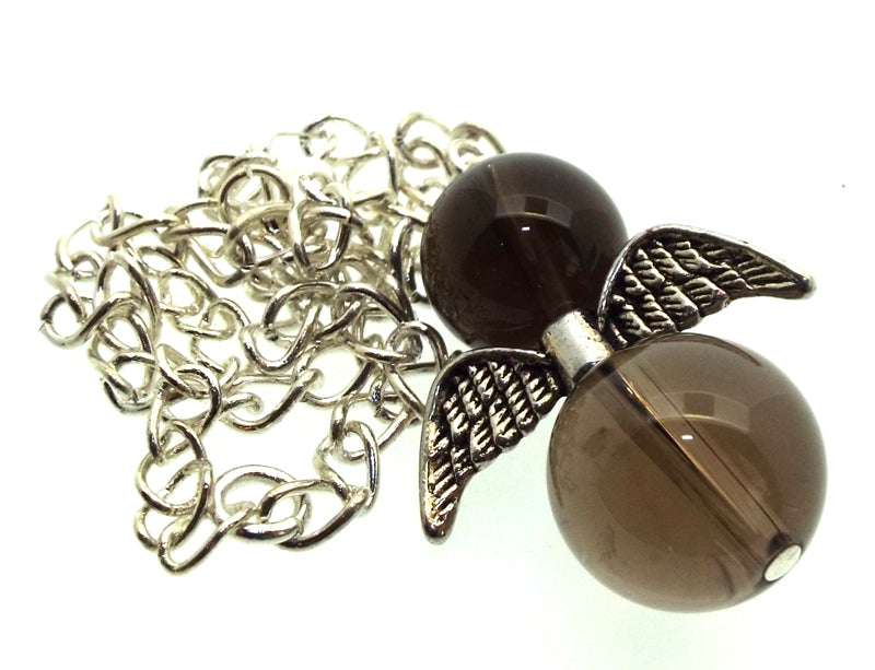 Smoky Quartz Gemstone Angel Pendulum
