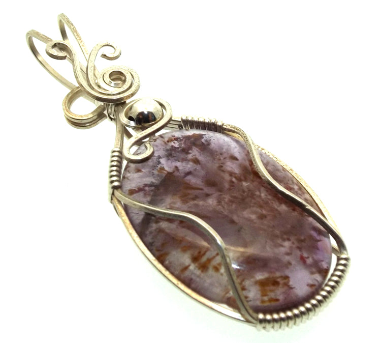 Super 7 Gemstone Sterling Silver Wire Wrapped Pendant 13