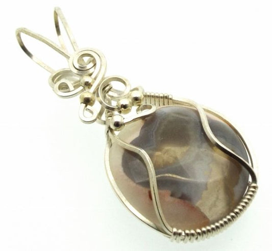 Agate Solar Quartz Eye Silver Filled Wire Wrapped Pendant 03