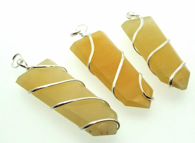 Himalayan Golden Quartz Faceted Point Wire Wrapped Pendant