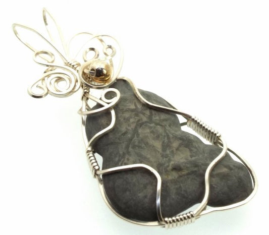Harricana Fairy Stone Silver Plated Wire Wrapped Pendant 03