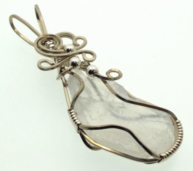 Indian Moonstone Gemstone Silver Filled Wrapped Pendant 04