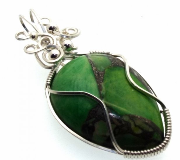 Sediment Jasper Sterling Silver Wire Wrapped Pendant 09