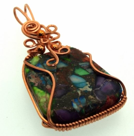 Sediment Jasper Copper Wire Wrapped Pendant 15