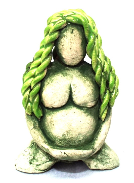 Ceramic Small Mother Earth Goddess Light Green 05