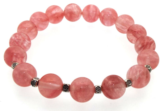 10mm Cherry Quartz Power Bracelet