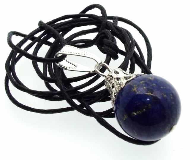 12mm Lapis Lazuli Gemstone Sphere Pendant
