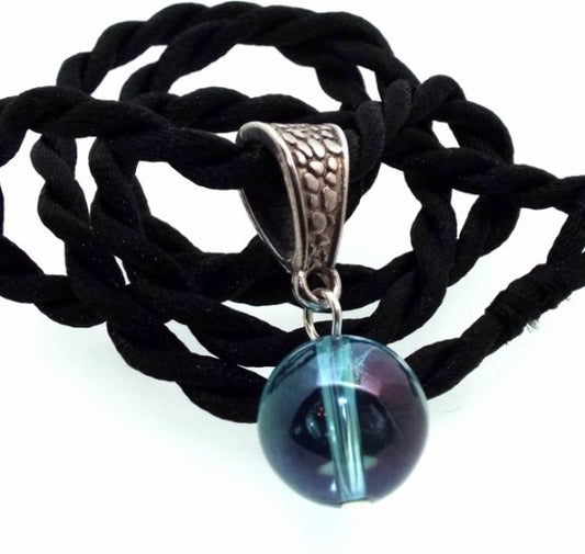 12mm Aqua Aura Quartz Gemstone Sphere Pendant