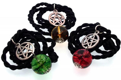 16mm Coloured Quartz Gemstone Sphere Pentacle Pendant