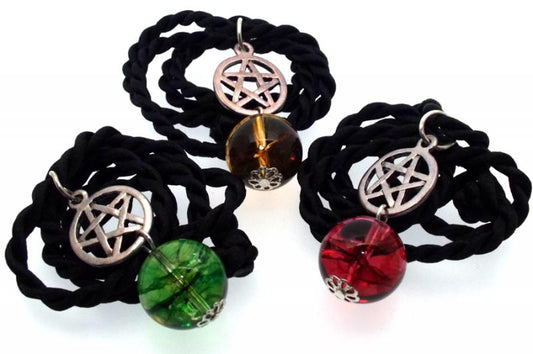 16mm Coloured Quartz Gemstone Sphere Pentacle Pendant