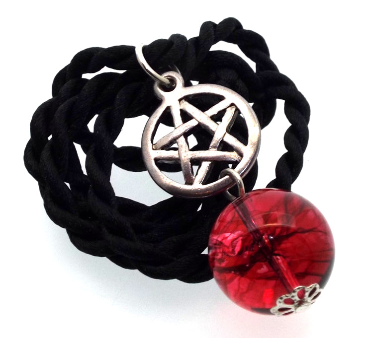 16mm Coloured Quartz Gemstone Sphere Pentacle Pendant