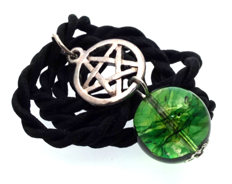 16mm Coloured Quartz Gemstone Sphere Pentacle Pendant