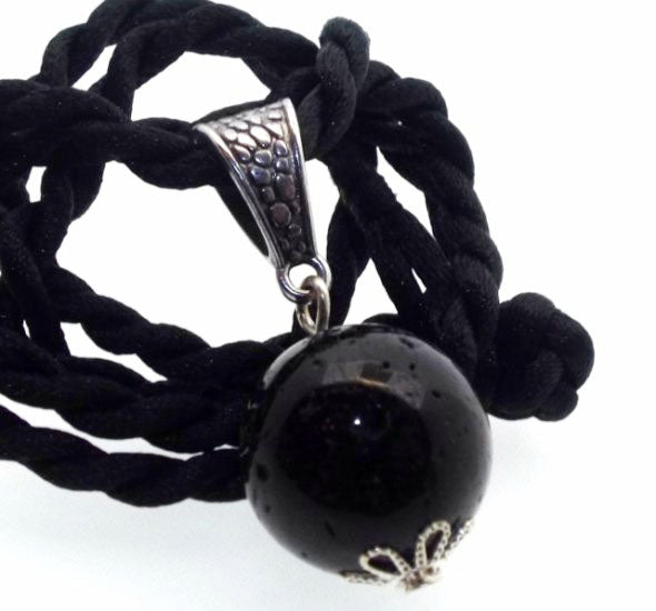 16mm Black Tourmaline Gemstone Sphere Pendant