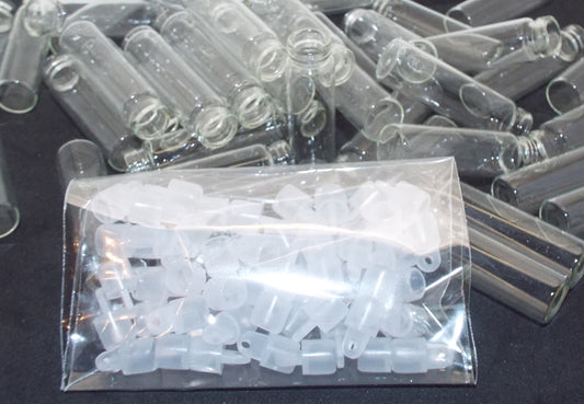 50x Glass Vial Bottle Pendants for Fairy Dust Oils Ashes