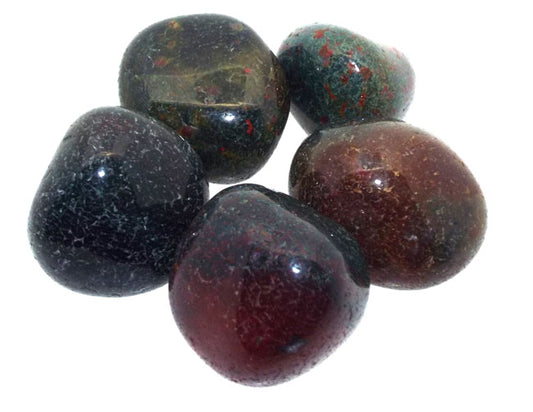 5 x Genuine Bloodstone Tumbled Gemstones