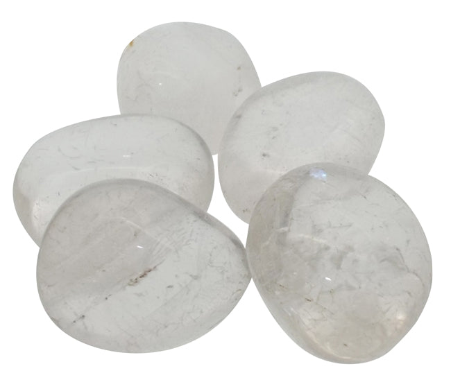 5 x Genuine Clear Quartz Tumbled Gemstones