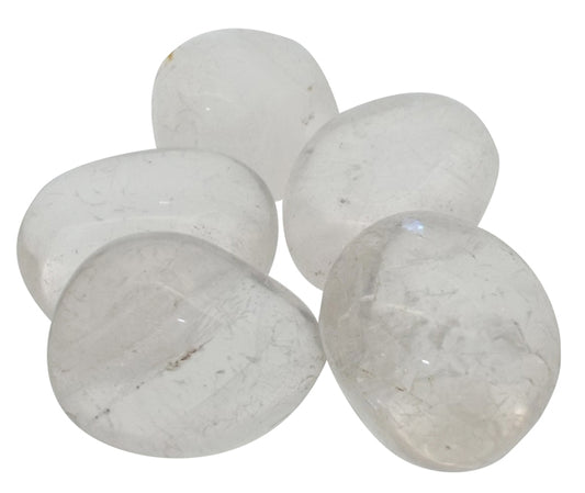 5 x Genuine Clear Quartz Tumbled Gemstones