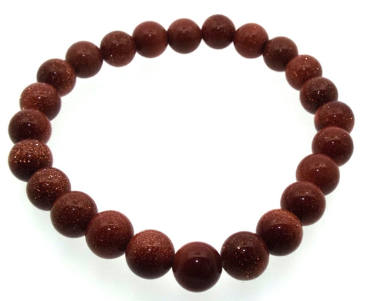 8mm Goldstone Gemstone Power Bracelet