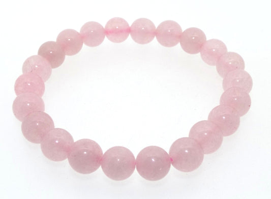 8mm Rose Quartz Gemstone Power Bracelet