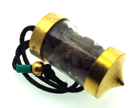 Amethyst Gemstone Capsule Pendulum
