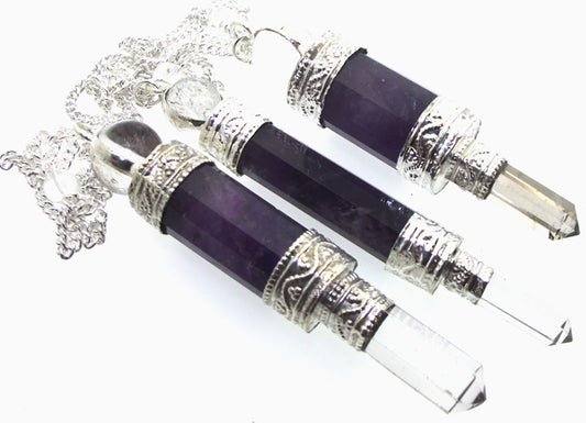 Amethyst Gemstone Wand Pendulum