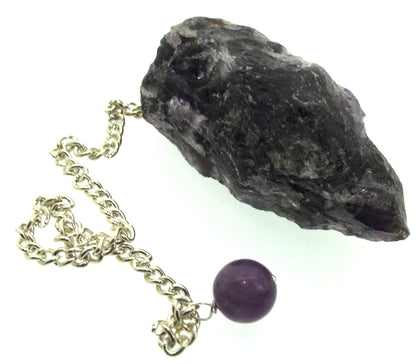 Amethyst Hand Knapped Gemstone Pendulum