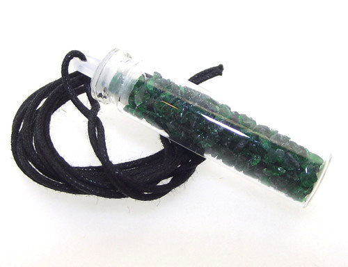 Andara Atlantean Green Crystal Glass Bottle Pendant