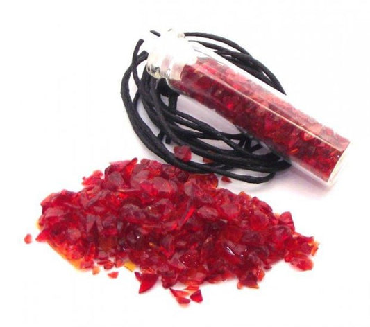 Andara Divine Red Flame Crystal Glass Bottle Pendant