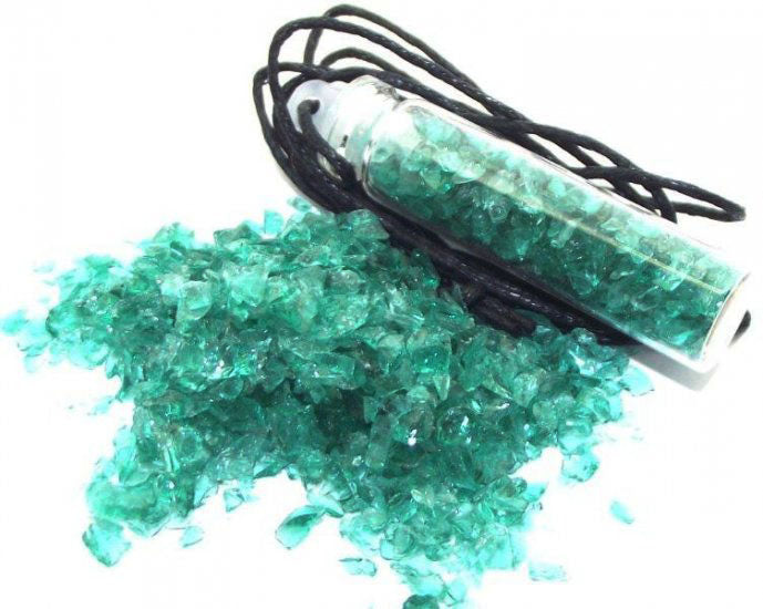 Andara Pacific Ocean Crystal Glass Bottle Pendant