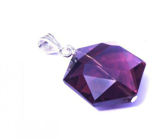 Hexagon Purple Andara Crystal Pendant