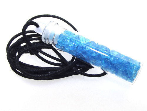 Andara Turquoise Crystal Glass Bottle Pendant