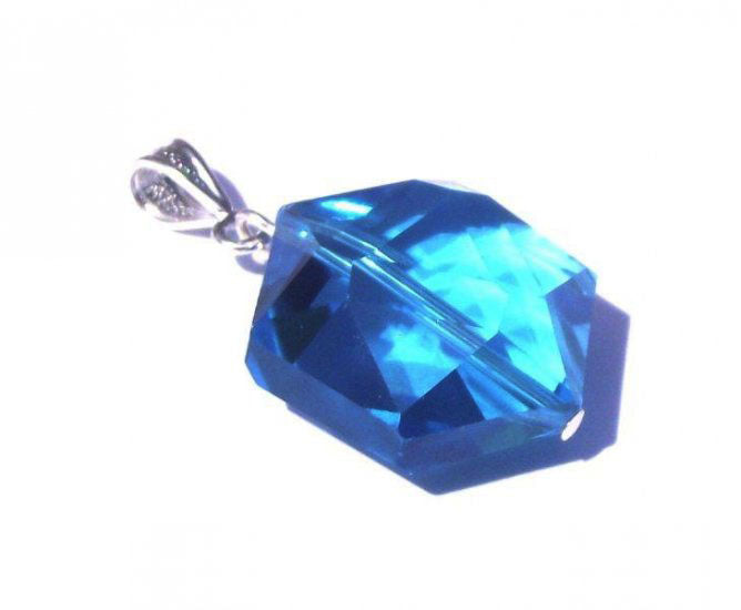 Hexagon Turquoise Andara Crystal Pendant