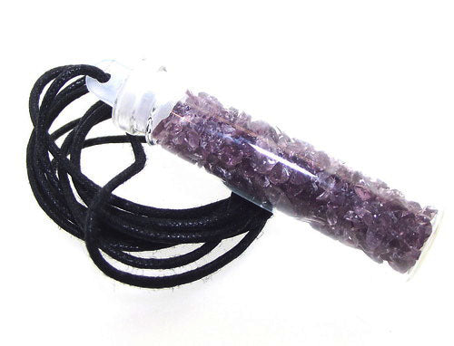Andara Violet Crystal Glass Bottle Pendant