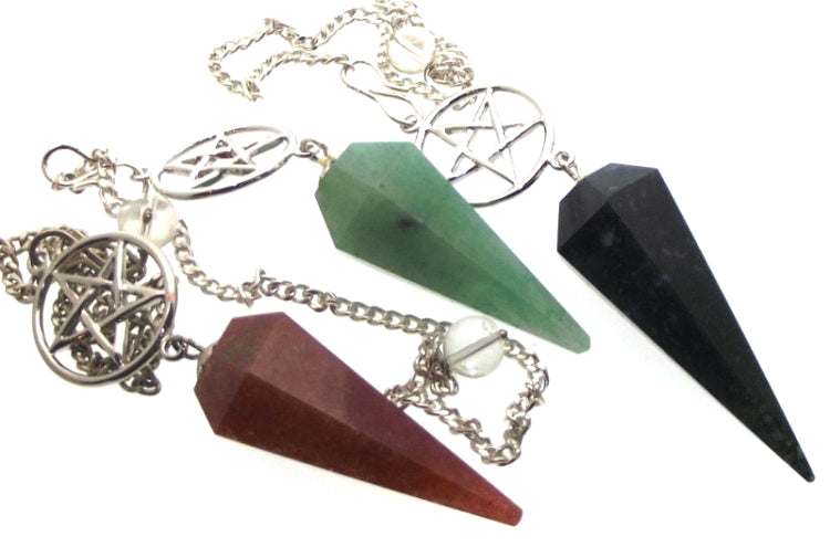 Assorted Pentacle Gemstone Terminated Pendulum