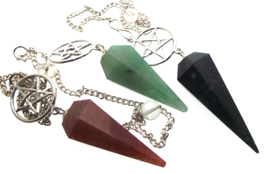 Assorted Pentacle Gemstone Terminated Pendulum