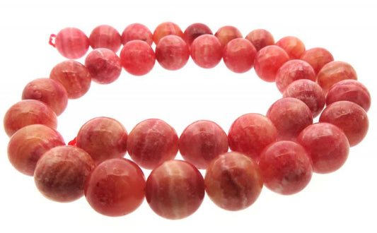 16 inch 12mm Round Pink Italian Onyx Bead String