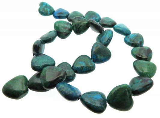 16 inch 16mm Chrysocolla Heart Bead String