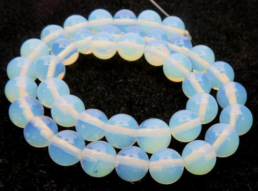 16 inch 10mm Round Opalite Bead String