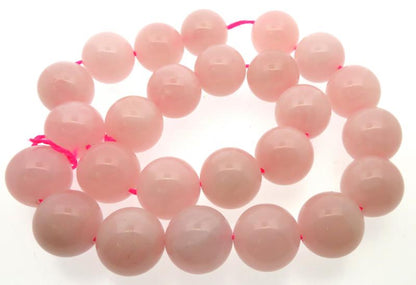 16 inch 16mm Round Rose Quartz Bead String