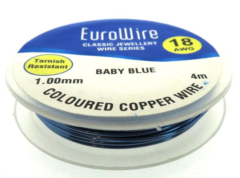 1mm Baby Blue Coloured Copper Wire