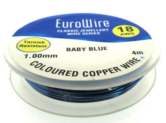 1mm Baby Blue Coloured Copper Wire