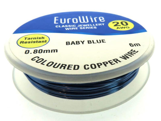 08mm Baby Blue Coloured Copper Wire