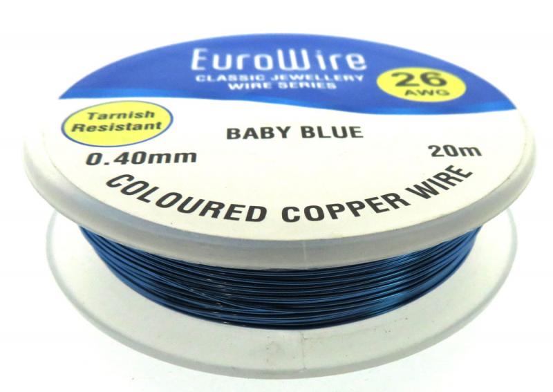 04mm Baby Blue Coloured Copper Wire