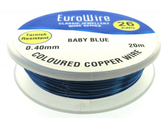 04mm Baby Blue Coloured Copper Wire