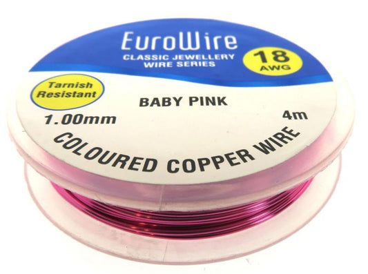 1mm Baby Pink Coloured Copper Wire
