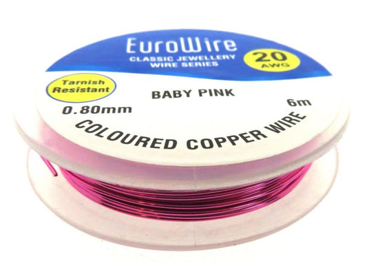 08mm Baby Pink Coloured Copper Wire