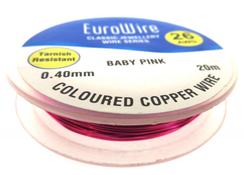 04mm Baby Pink Coloured Copper Wire