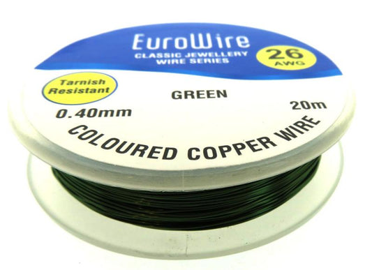 04mm Green Coloured Copper Wire