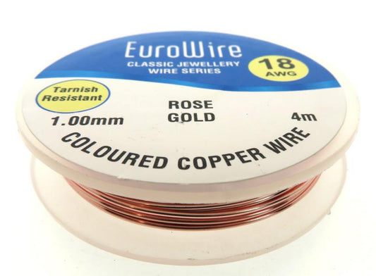 1mm Rose Gold Coloured Copper Wire