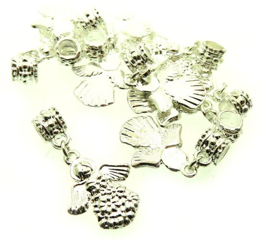 10x Silver Coloured Metal Dangling Angel Charms